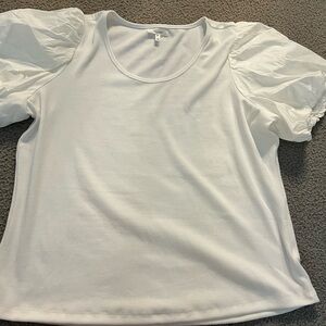 Plus size Maurice’s white puff sleeve top